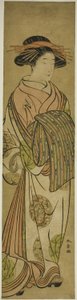 歩く花魁、鶴屋楽屋の菅原か 作： Katsukawa Shunsho