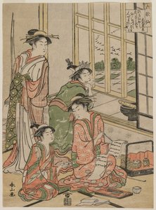 シリーズ The Six Immortal Poets の遊女遊女 作： Katsukawa Shunzan