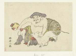 大黒とねずみ 作： Katsukawa Shunzan