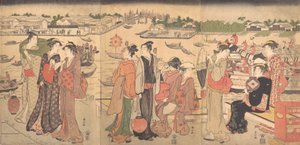 隅田川の祭り 18世紀後半 作： Katsukawa Shunzan