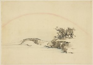 虹のある風景 作： Katsushika (school of) Hokusai