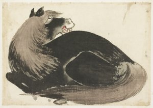リクライニング馬 作： Katsushika (school of) Hokusai