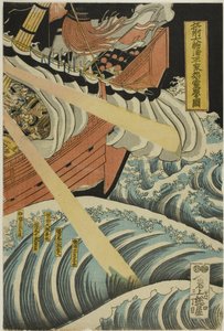 平家の亡霊、摂津国大物湾に現る（せっしゅうだいもつのうらへいけおんりょうあらわれるず） 作： Katsushika Hokui