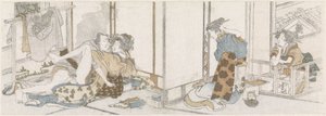 愛 カップル スパイ 作： Katsushika Hokusai (possibly)