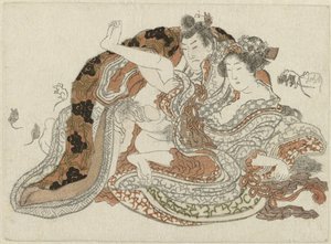 愛のカップルとネズミ 作： Katsushika Hokusai (possibly)