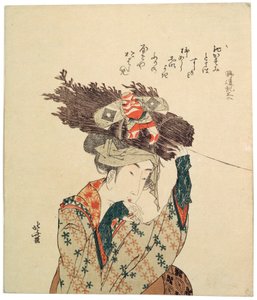 大原出身の少女、1806-1815。 作： Katsushika Hokusai