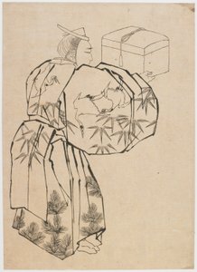 18世紀後半から19世紀初頭の宮廷使者。 作： Katsushika Hokusai