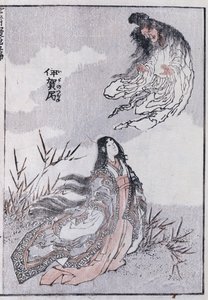 マンガからの魔女と女（カラー木版画）