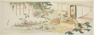 藤を愛でる 作： Katsushika Hokusai