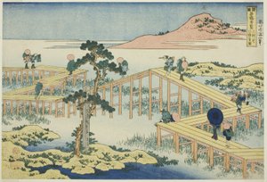 連載「諸国名橋奇景」より 三河八橋古都 作： Katsushika Hokusai