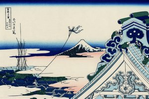 東都（江戸）浅草本願寺 1830年頃（木版画 作： Katsushika Hokusai