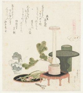 花殻 花外 元禄歌と貝殻の比較（連載タイトル） 元禄化戦懐合 作： Katsushika Hokusai