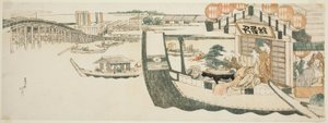 隅田川での舟遊び 作： Katsushika Hokusai