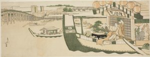 隅田川での舟遊び 作： Katsushika Hokusai