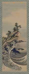 砕波、江戸時代、1847年。 作： Katsushika Hokusai
