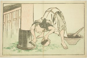 北斎写実画譜 寺院の職人 作： Katsushika Hokusai