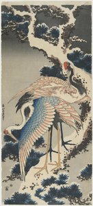 松の鶴c。 1834 作： Katsushika Hokusai
