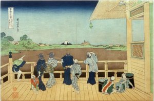 Die Halle Sazaidô des Tempels Gohyaku-Rakanji 作： Katsushika Hokusai