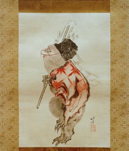 訓練された猿 作： Katsushika Hokusai
