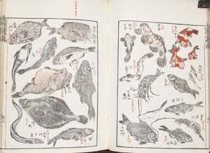 魚と海の生き物 作： Katsushika Hokusai