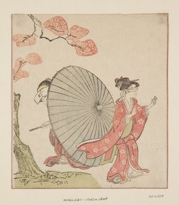 かくれんぼ（カラー木版画 作： Katsushika Hokusai
