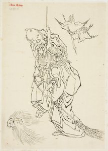 ジョーとウバ;高砂のテーマ、ca。 1815-1849（紙にインク） 作： Katsushika Hokusai