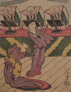 歌舞伎舞台 1811-13年頃（版画） 作： 北斎勝鹿