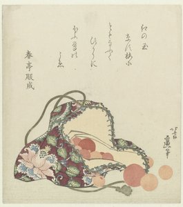 ブロケードポーチ付きクォーツビーズ 作： Katsushika Hokusai
