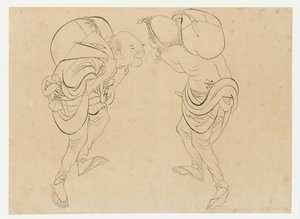 労働者、18 世紀後半から 19 世紀初頭。 作： Katsushika Hokusai