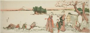七里ヶ浜の女性たち 作： Katsushika Hokusai