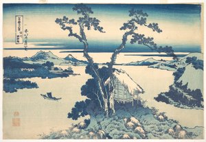 『富士山三十六景』シリーズより、信濃国の諏訪湖（信州諏訪湖） 作： 北斎勝鹿