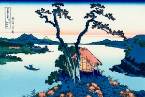 信濃国の諏訪湖」、1830-1833. 作： Katsushika Hokusai