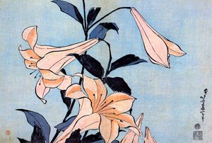 ユリ、c1830。 作： Katsushika Hokusai