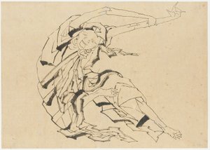 腕を伸ばす男、江戸時代、19世紀。 作： Katsushika Hokusai