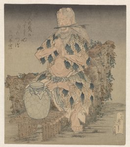 葉っぱのローブを着た男 作： Katsushika Hokusai