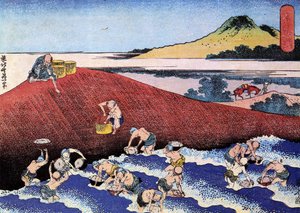 海の千景、日本：海岸の漁師。 (印刷 作： Katsushika Hokusai