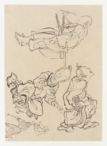 18世紀後半から19世紀初頭の雑多な人物。 作： Katsushika Hokusai