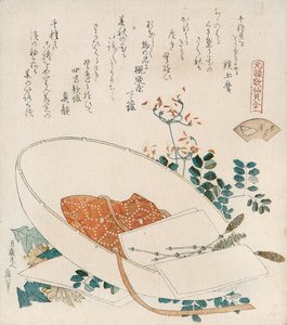 シリーズ「源六三十六節の貝合わせゲーム（源六かせん貝合わせ）」の無数の草殻（ちぐさがい） 作： Katsushika Hokusai