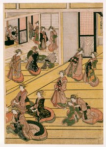 茶屋おぎやの正月、1810年頃（版画）（406533、406534、406535も参照）