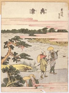 興津（色木版画）