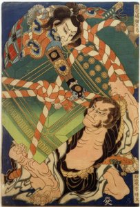 鬼島やたろうと聖法院赤穂 作： Katsushika Hokusai