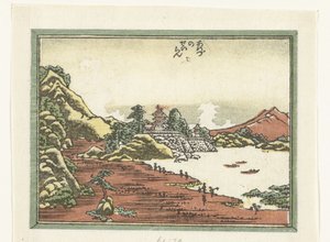 粟津の嵐の後のクリアランス あわづのせいらん 近江八景（連載題名） 道番近江八景（連載タイトル） 作： Katsushika Hokusai