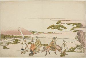 有原業平の東遊記のパロディ 作： Katsushika Hokusai