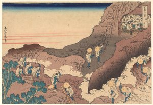 『富士三十六景』シリーズより「山頂へ向かう巡礼者たち」 作： Katsushika Hokusai