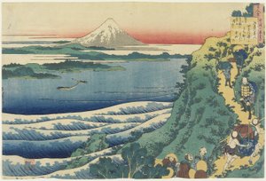 看護師による百の詩の説明からの山部の赤ひとによる詩、c.1839（カラー木版画）
