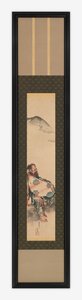 歌人蝉丸とリュートを袋に入れる 江戸時代・1839年 作： Katsushika Hokusai