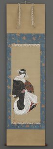 遊女の肖像、1815〜19年頃（絹にインク、色、金） 作： Katsushika Hokusai