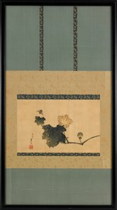パンプキン・ヴァインとホース・フライ、カリフォルニア州。 1825-1833。 作： Katsushika Hokusai