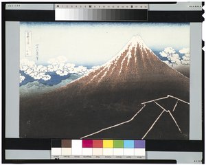 山下白雨、c.1831-34（木版） 作： Katsushika Hokusai