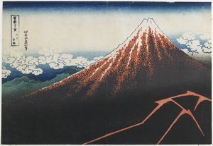 サミットの下の暴風雨、1831-1834 作： Katsushika Hokusai